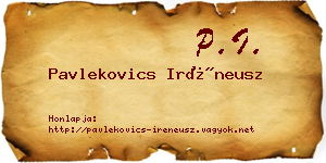 Pavlekovics Iréneusz névjegykártya